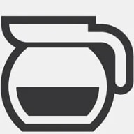 Illustration av kaffekanna i grått och svart