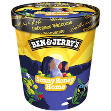 Ett paket Ben & Jerry's glass med smaken Sunny Honey Home.