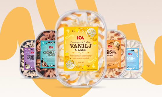 ICAs glassar i förpackning.