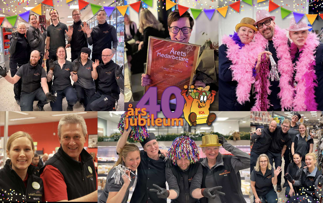 40 års jubileum kollage av personalbilder