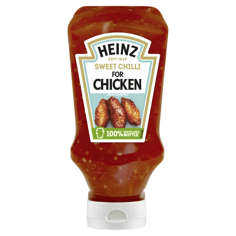 En flaska Heinz Sweet chili for chicken.