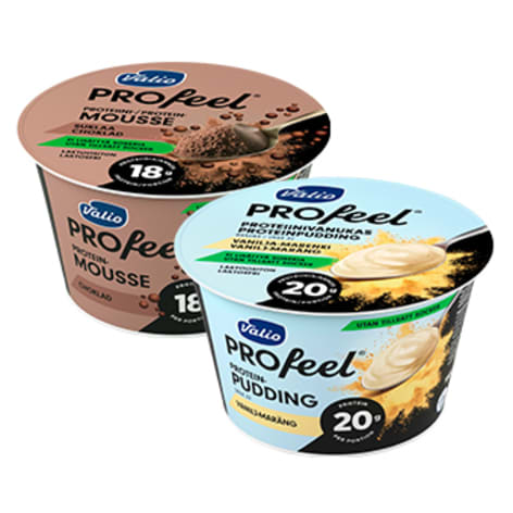 Två proteinmousse från Valio PROfeel