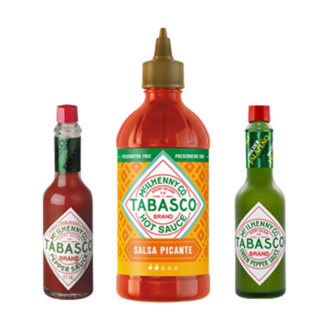 Tre Tabascoflaskor.