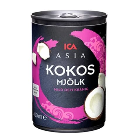 ICA Asia kokosmjölk i konservburk.