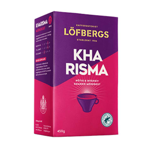 Ett paket kaffe med texten 