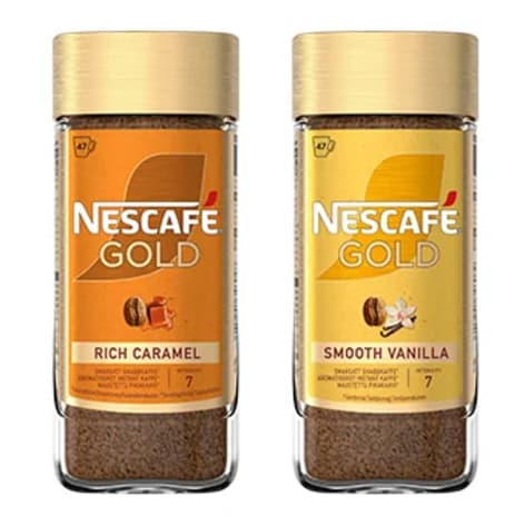 Nescafé Gold förpackningar.