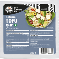En förpackning med tofu.