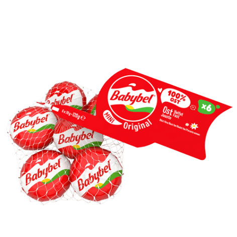 En förpackning med flera små babybelostar.