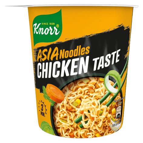 Bilden visar en förpackning på Knorr Asia Noodles Chicken