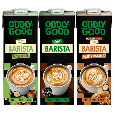 Oddlygood Barista Hazelnut, Nutty Vanilla och Naturell