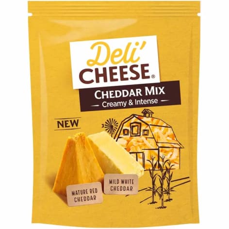 En påse Deli' Cheese Cheddar mix.