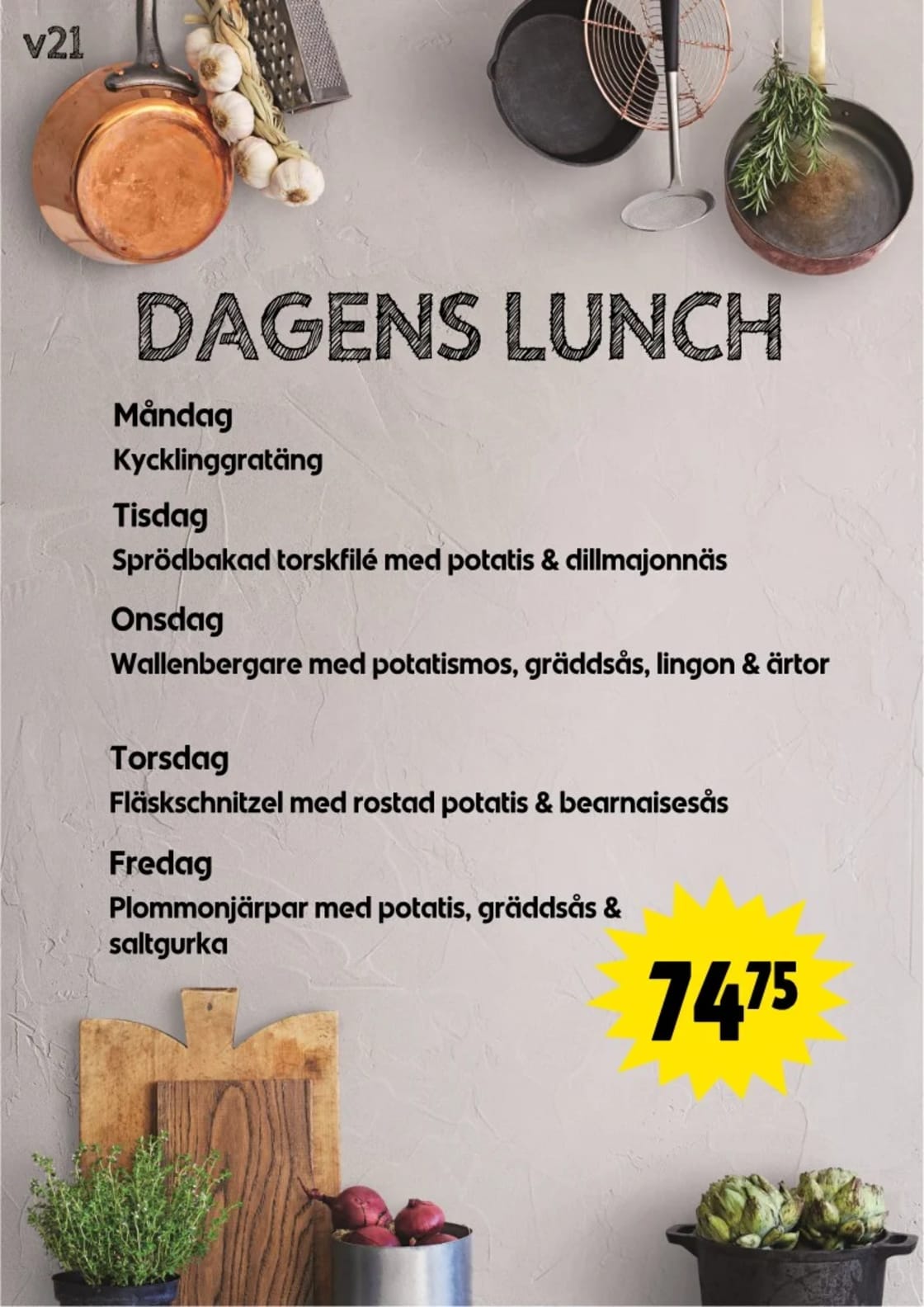 Dagens lunch lagad av vårt eget kök.