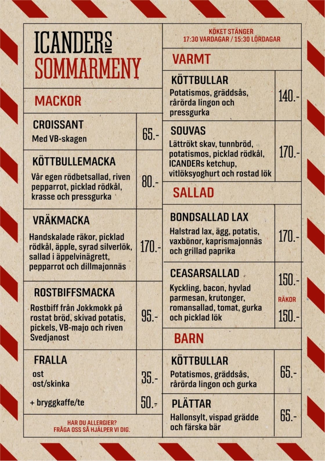 Icanders sommarmeny