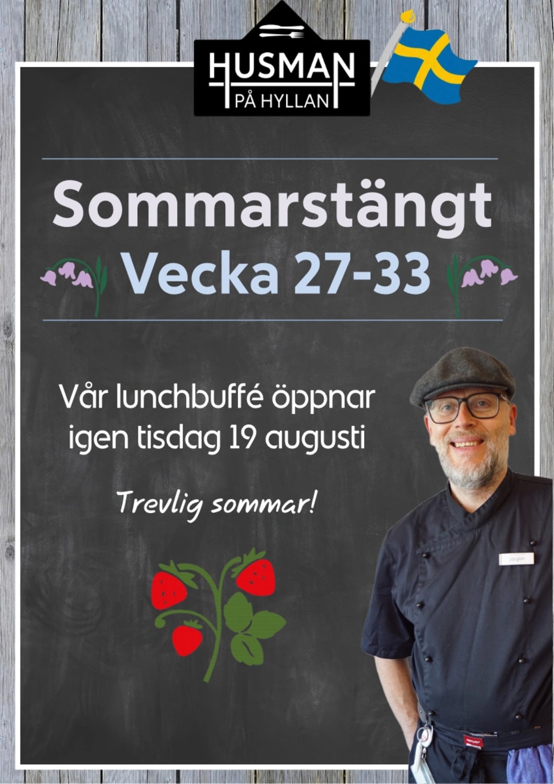 Husman på hyllan. Matsedel