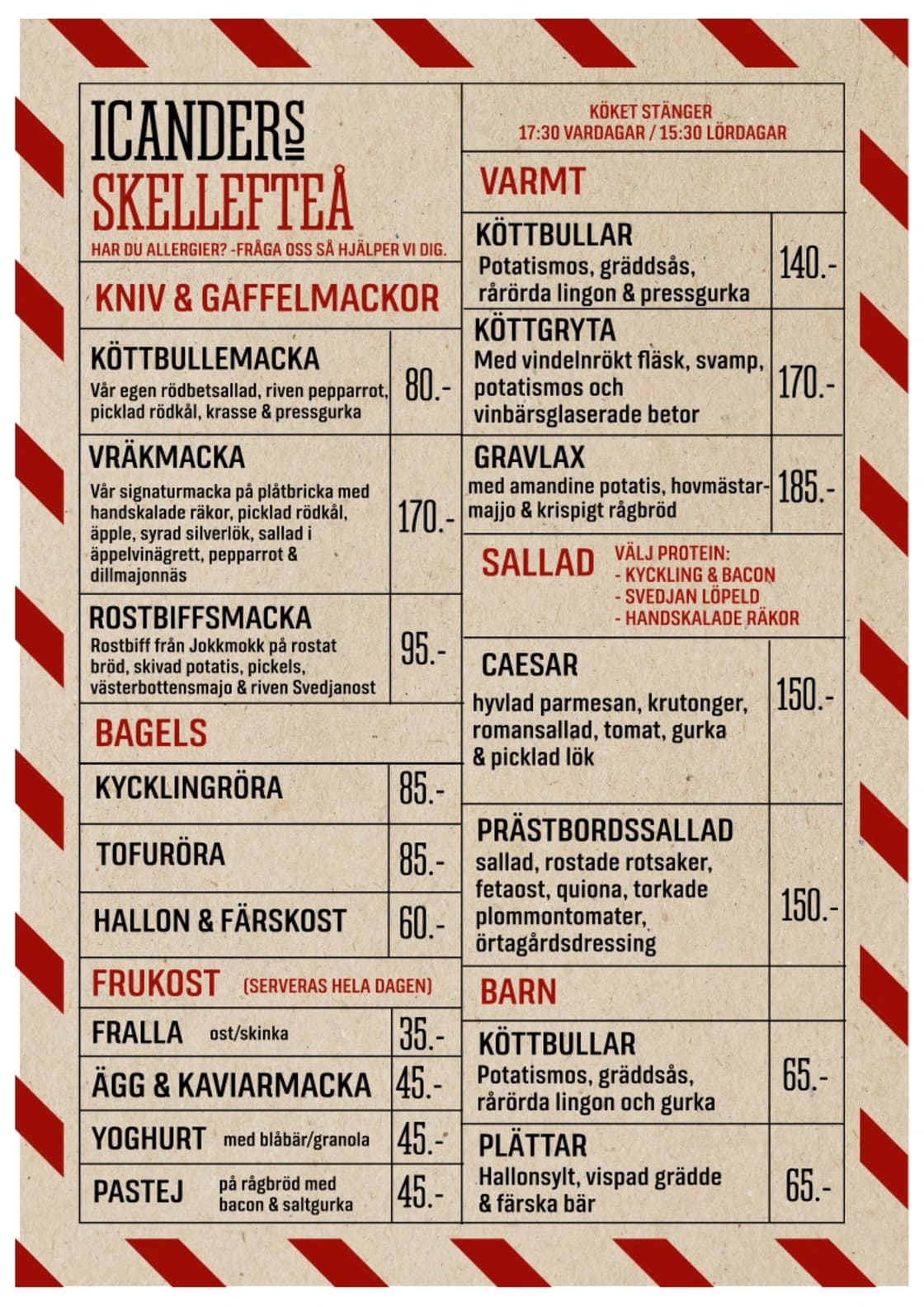 Meny hösten 2025 för ICANDERS Skellefteå