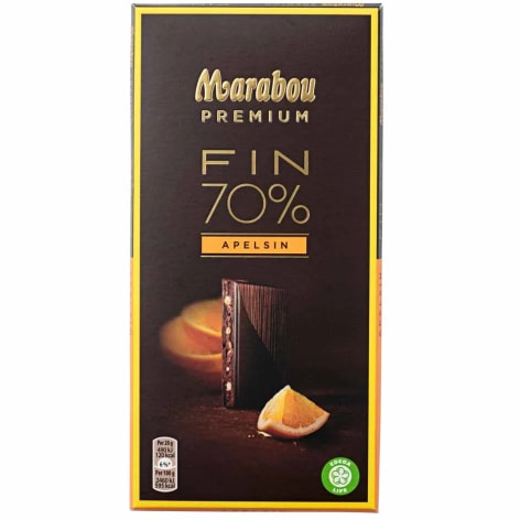 Förpackningen Marabou Premium apelsin.