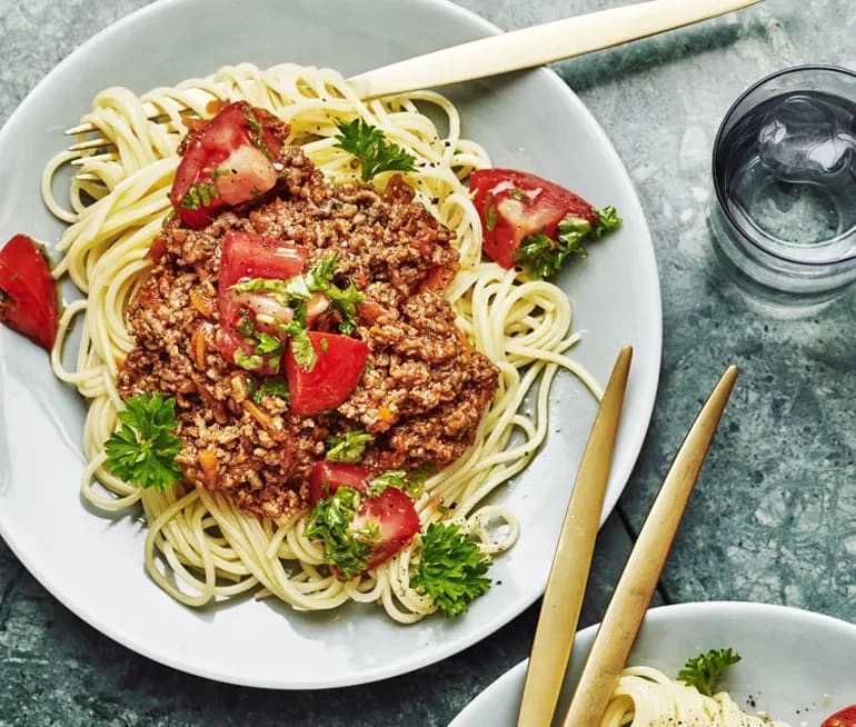 köttfärssås och spaghetti