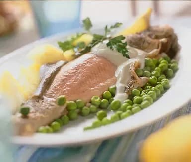 Stekt portionsregnbåge med citronsås-image