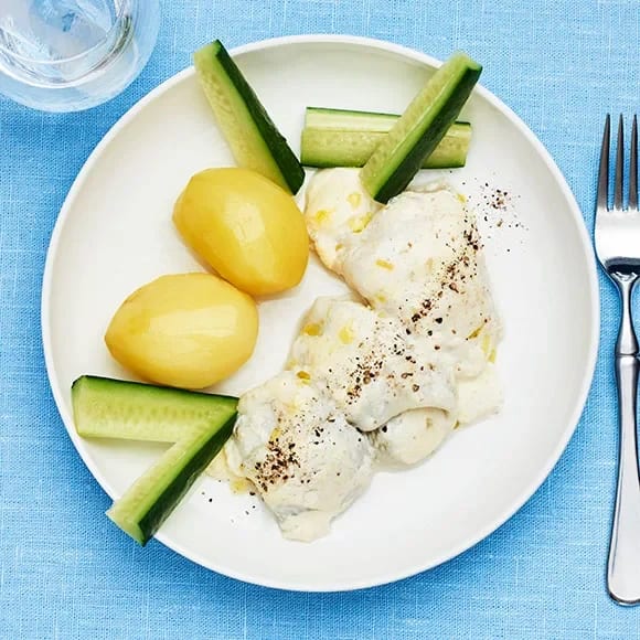 fiskgratäng med kokt potatis fiskgratäng med kokt potatis