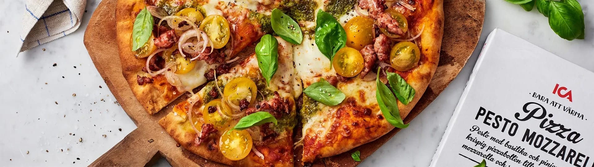 Pestopizza på fyra olika sätt ICA Buffé