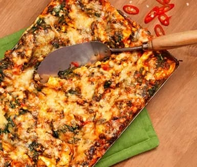 Lasagne Med Chili Cottage Cheese Och Bladspenat Recept Ica Se