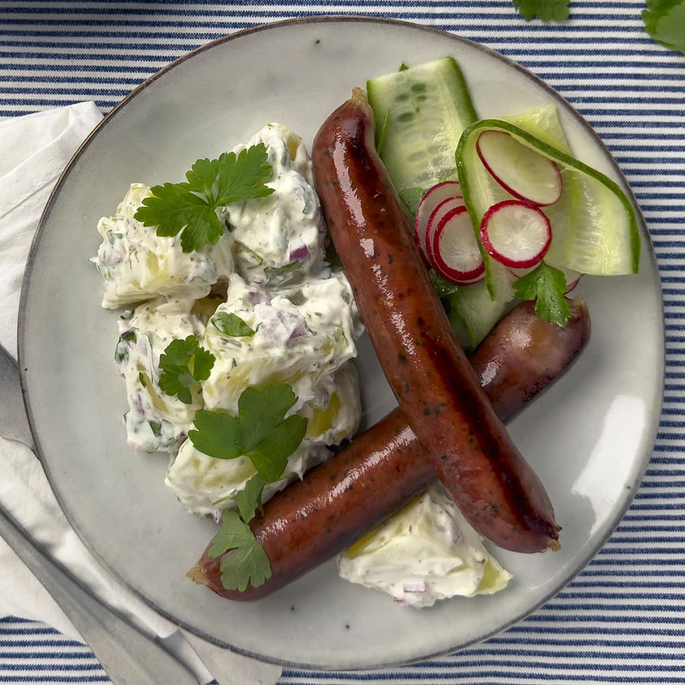 Entrecotekorv med bea-potatissallad
