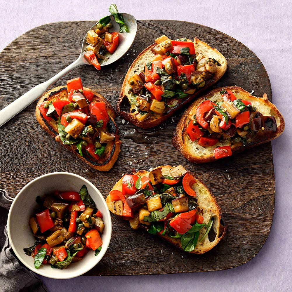 Bruschetta med aubergine och kapris