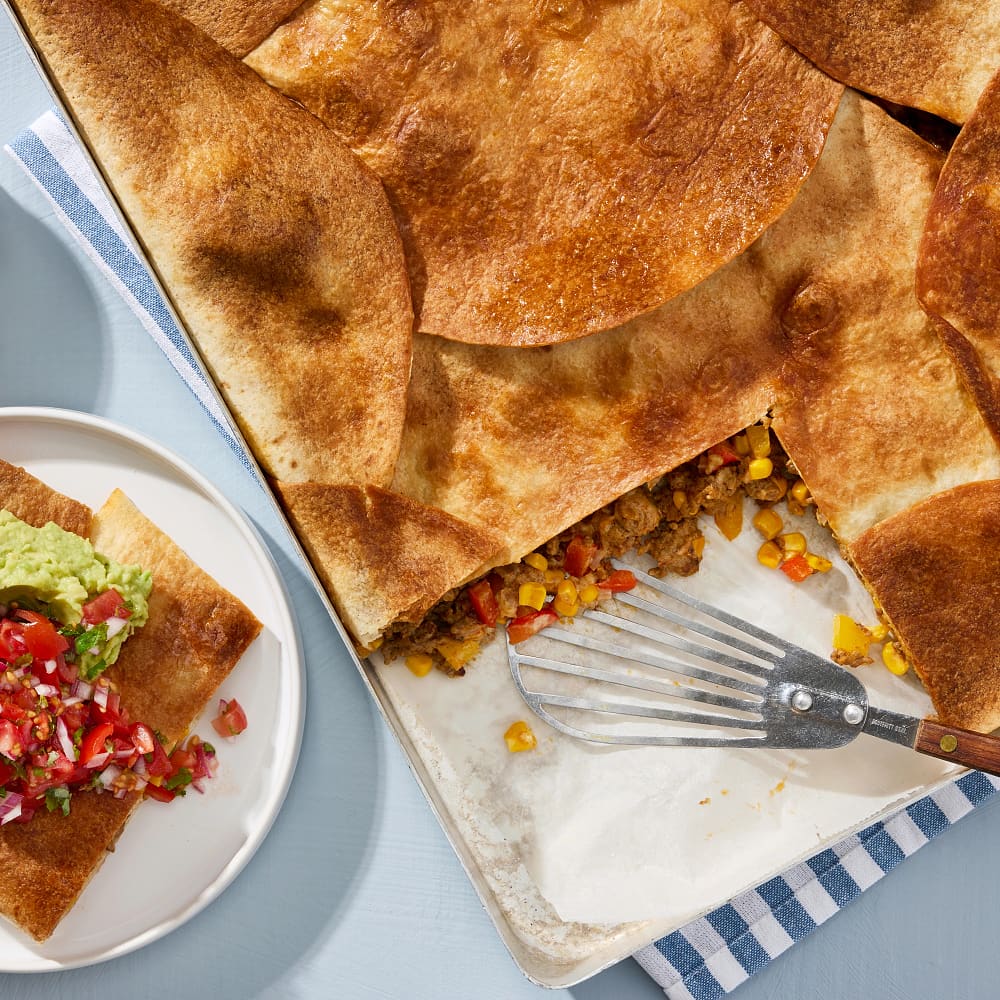 Sheet pan quesadillas