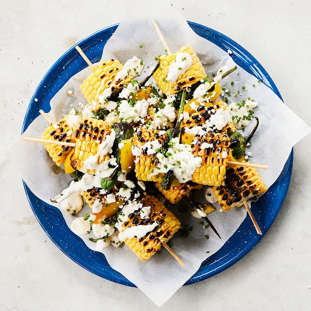Majsspett med salsa blanca