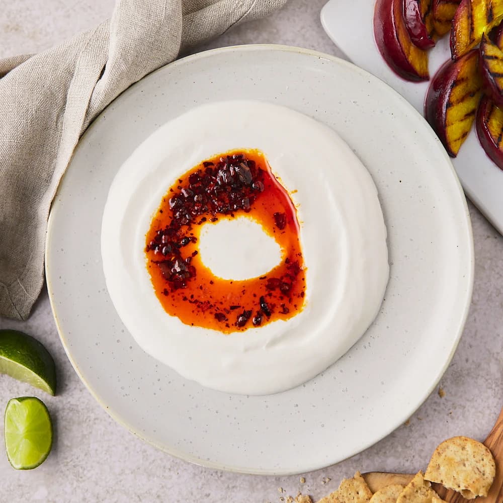 Vispad mozzarella med grillad nektarin