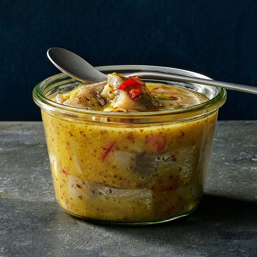 Senapssill med honung och chili