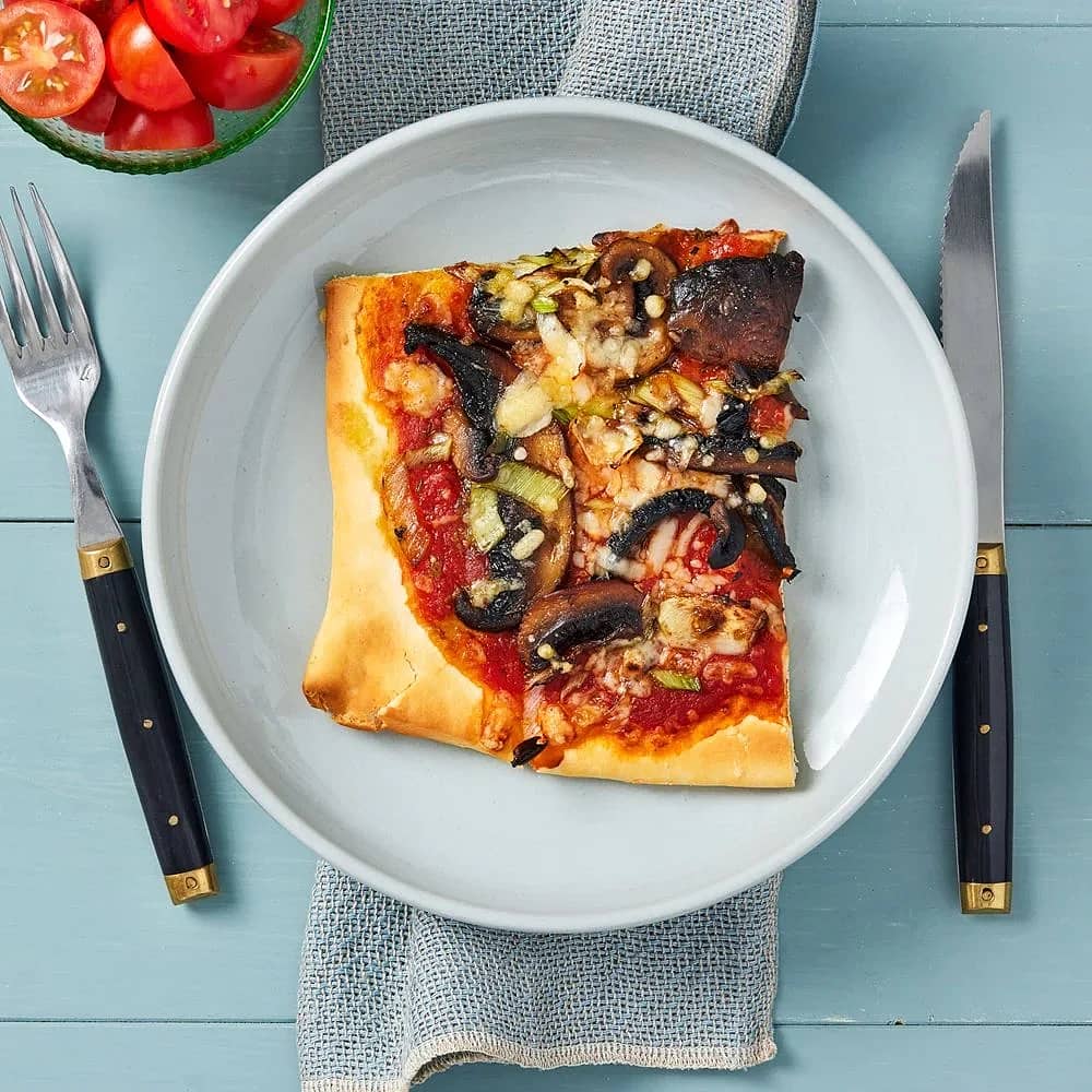 Svamppizza med romanticatomater