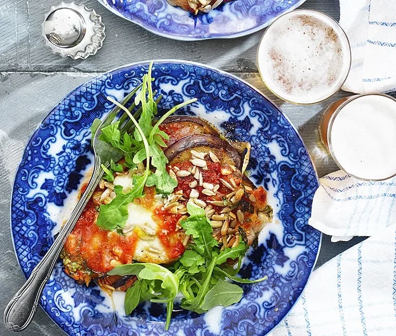 Mozzarellagratinerad aubergine