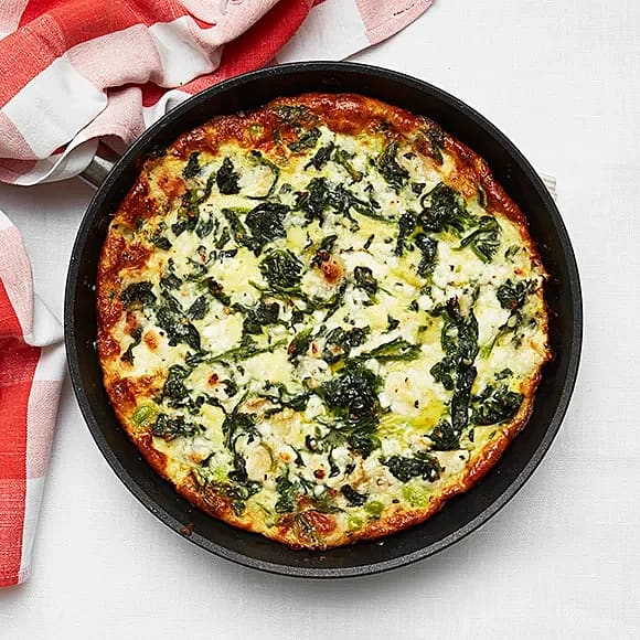 Frittata med chèvre och sojabönor