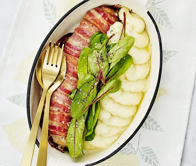 Kycklingfärslimpa med parmesanpotatismos à la Tina