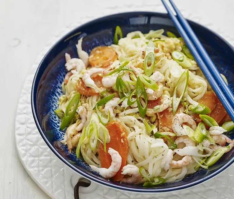 Phad thai med räkor