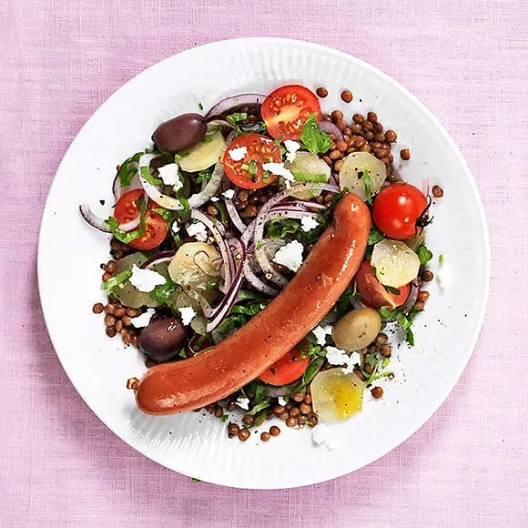 Lins- och tomatsallad