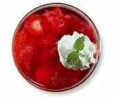 Jordgubbsgelé med mandelgrädde
