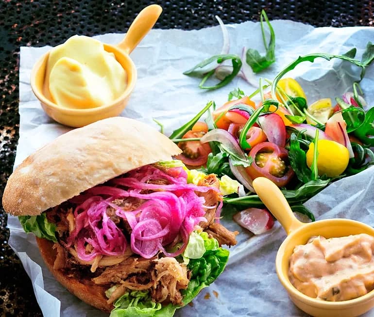 Pulled pork burgare