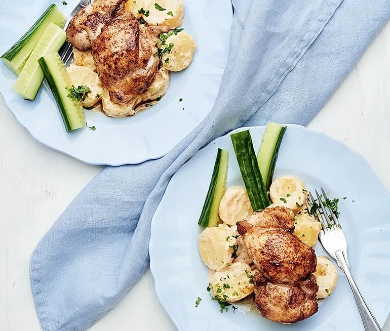 Kycklinglårfilé med krämig tacopotatis