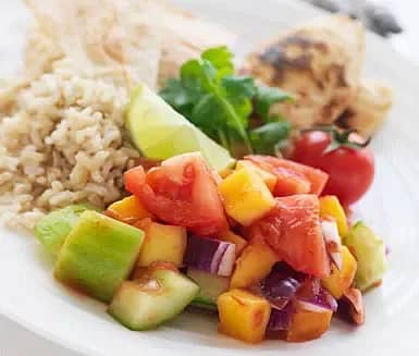 Quornfilé med mangosalsa och rostat tortillabröd
