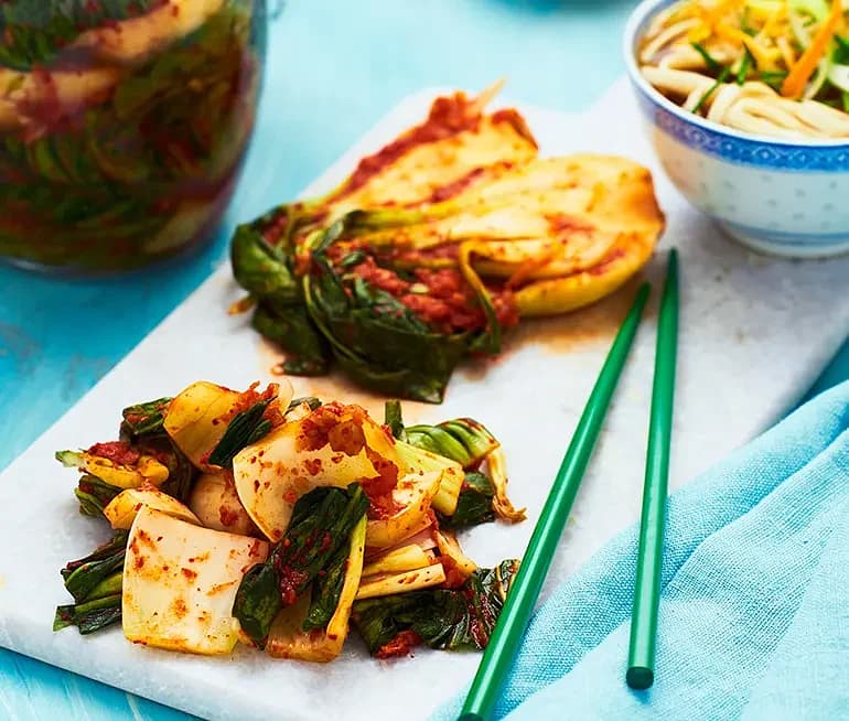 Kimchi på pak choi