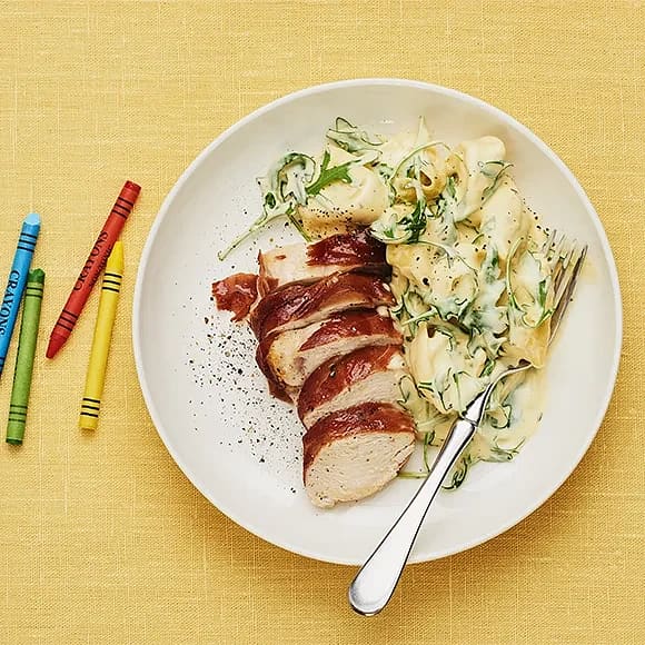 Tortelloni med prosciuttolindad kyckling