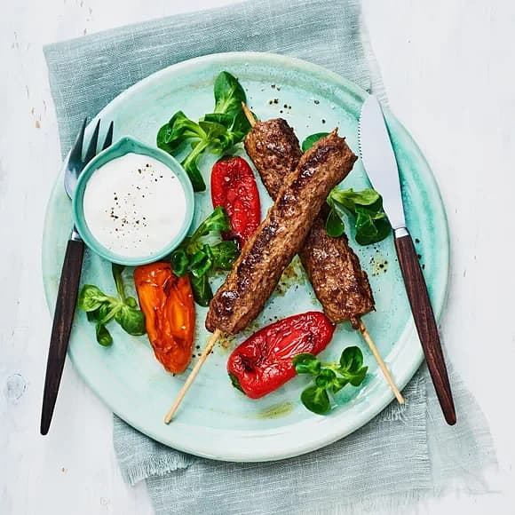 Kebabspett med rostad paprika