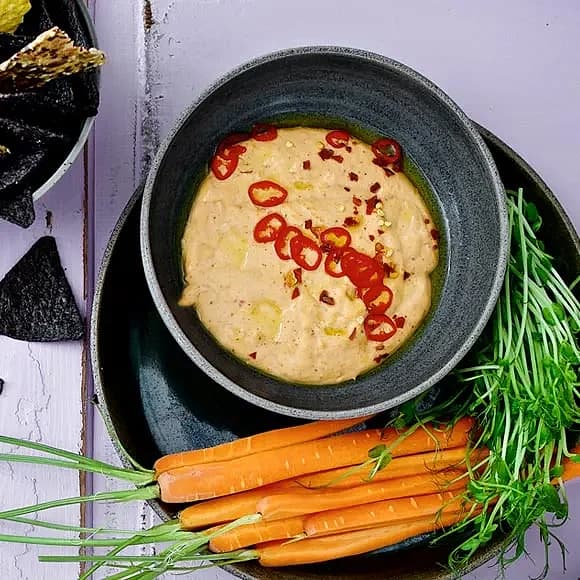 Chilihummus på vita bönor