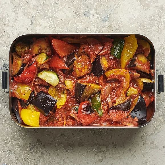 Ratatouille på skördegrönsaker