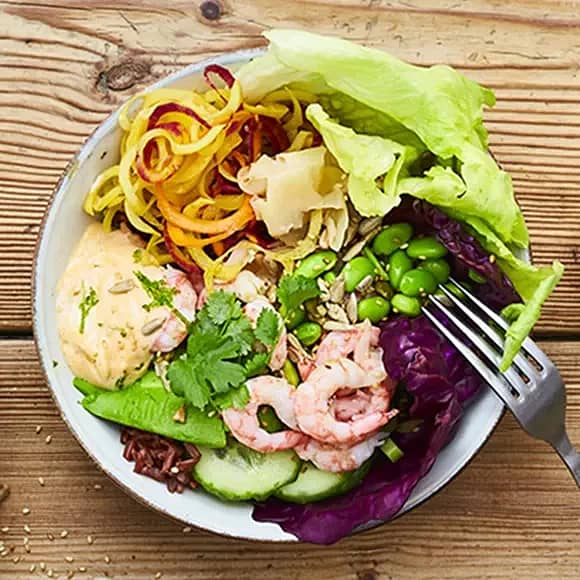 Pokébowl med räkor