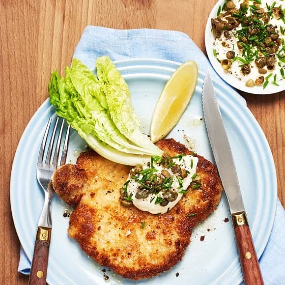 Schnitzel med kapriskräm