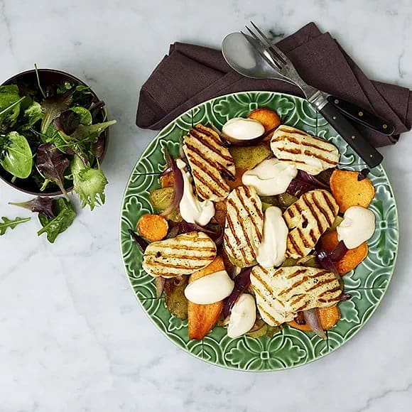 Provencalsk pytt i panna med halloumi
