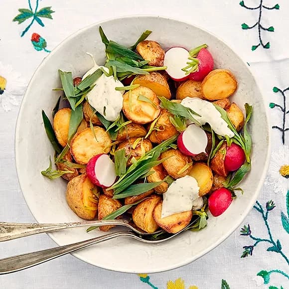 Rostad potatis med senapskräm